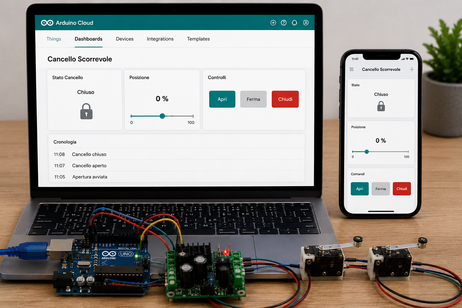 Prototipo Michelangelo Smart Gate durante i test di funzionamento